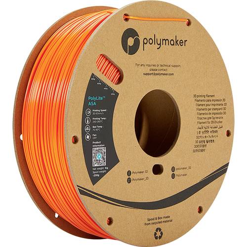 Polymaker PF01007 Orange Filament ASA UV-beständig, witterungsbeständig, hitzebeständig, schlagfes