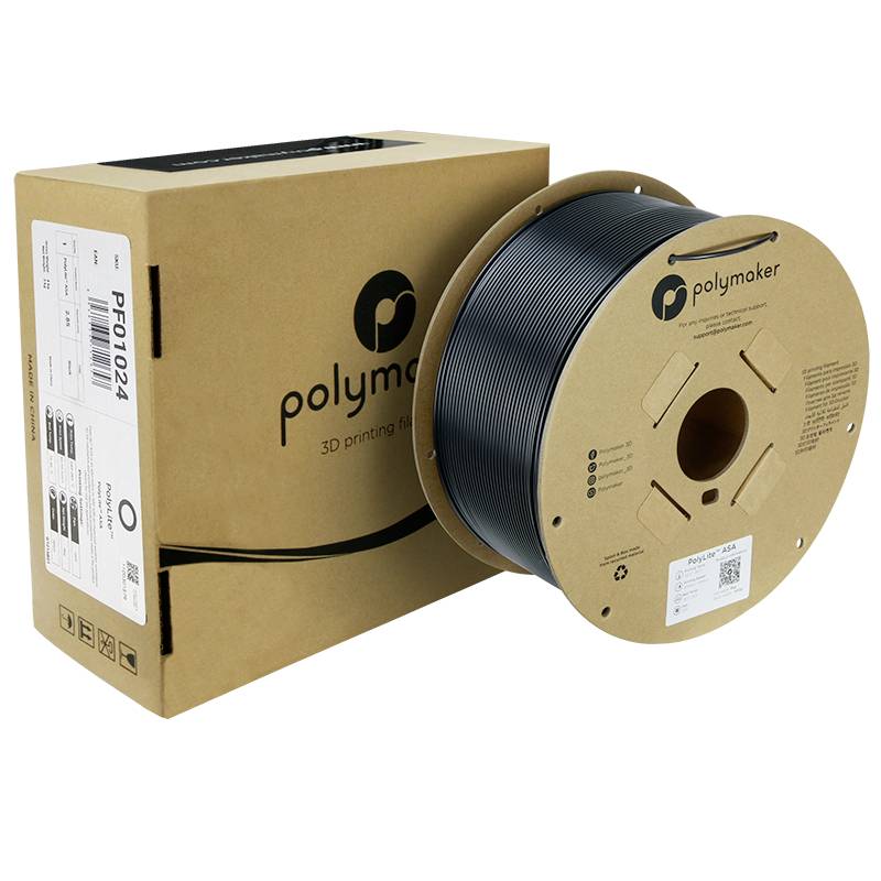 Polymaker PF01024 Black Filament ASA UV-beständig, witterungsbeständig, hitzebeständig, schlagfest 1.75mm 3000g Schwarz PolyLite™