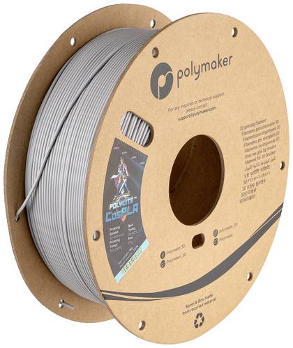 Polymaker PA05006 CosPLA Version A Filament PLA Gute Lackhaftung, Leicht zu schleifen 1.75mm 1000g Grau PolyLite 1St.
