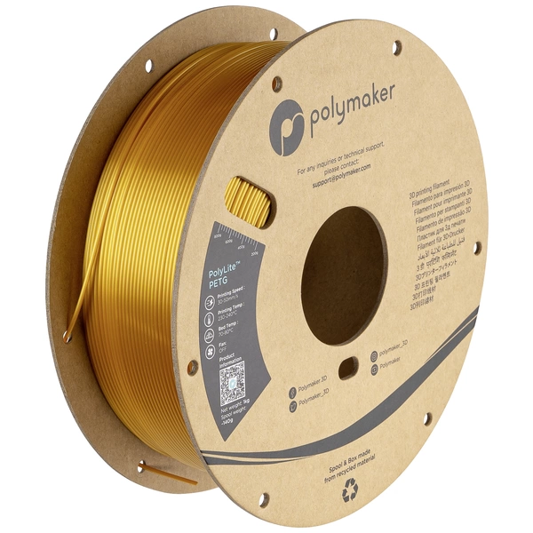 Polymaker PB01013 Filament PETG hitzebeständig, hohe Zugfestigkeit 1.75mm 1000g Gold PolyLite™ 1St. Polymaker PB01013 Filament PETG hitzebeständig, hohe Zugfestigkeit 1.75mm 1000g Gold PolyLite™ 1St.