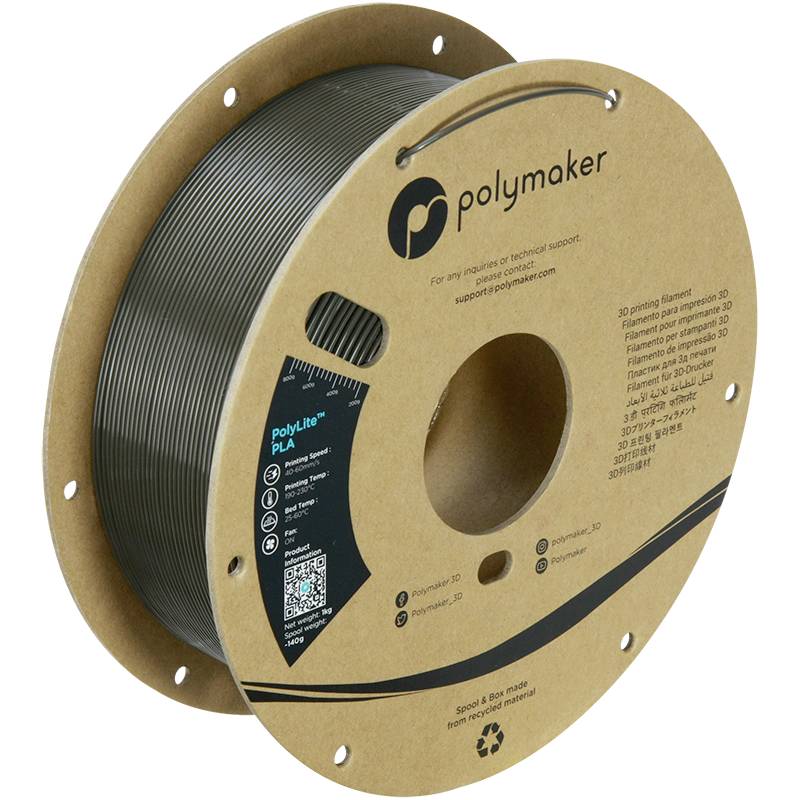 Polymaker PA02095 Filament PLA hohe Steifigkeit, hohe Zugfestigkeit 1.75mm 1000g Dunkelgraugrün PolyLite™ 1St.