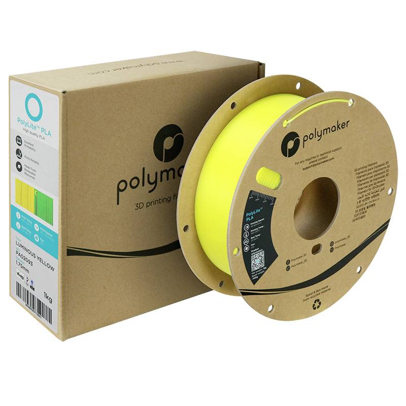Polymaker PA02093 Luminous Filament PLA nachleuchtend 1.75mm 1000g Leucht-Gelb PolyLite™ 1St.