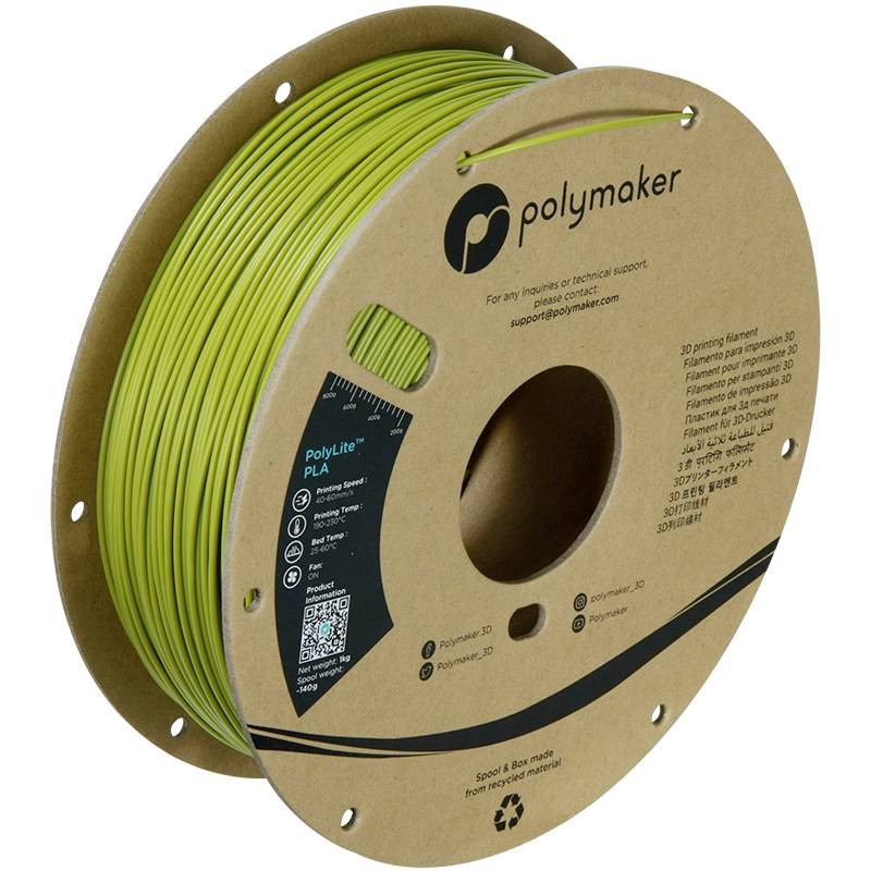 Polymaker PA02058 PolyLite PLA Filament Olive Green 1.75mm / 1kg Filament PLA hohe Steifigkeit, hohe Zugfestigkeit 1.75mm 1000g