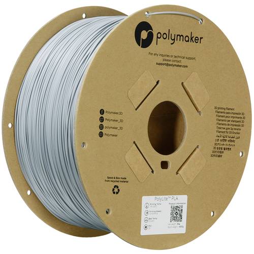 Polymaker PA02035 Filament PLA hohe Steifigkeit, hohe Zugfestigkeit 1.75 mm 3000 g Grau PolyLite™ 1