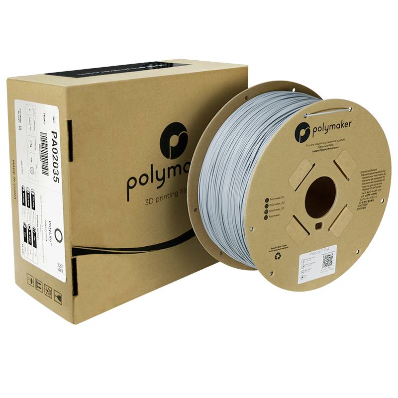 Polymaker PA02035 Filament PLA hohe Steifigkeit, hohe Zugfestigkeit 1.75mm 3000g Grau PolyLite™ 1St.