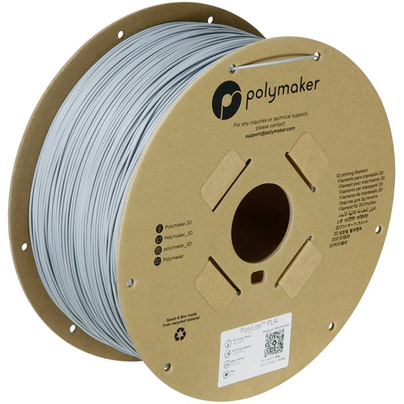 Polymaker PA02035 Filament PLA hohe Steifigkeit, hohe Zugfestigkeit 1.75mm 3000g Grau PolyLite™ 1St.
