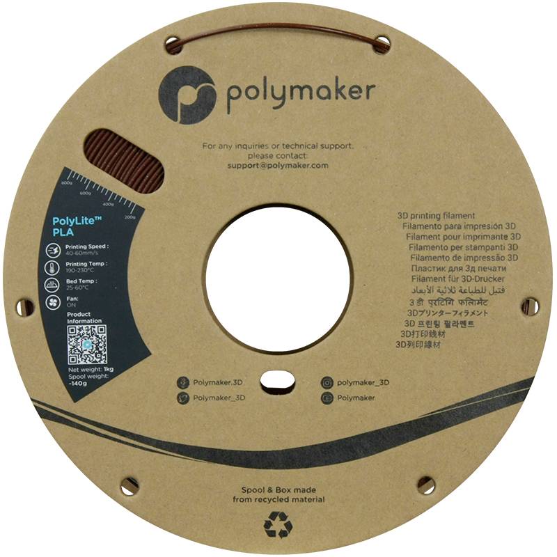 Polymaker PA02015 Galaxy Filament PLA hohe Steifigkeit, hohe Zugfestigkeit 1.75mm 1000g Dunkelrot PolyLite™ 1St.