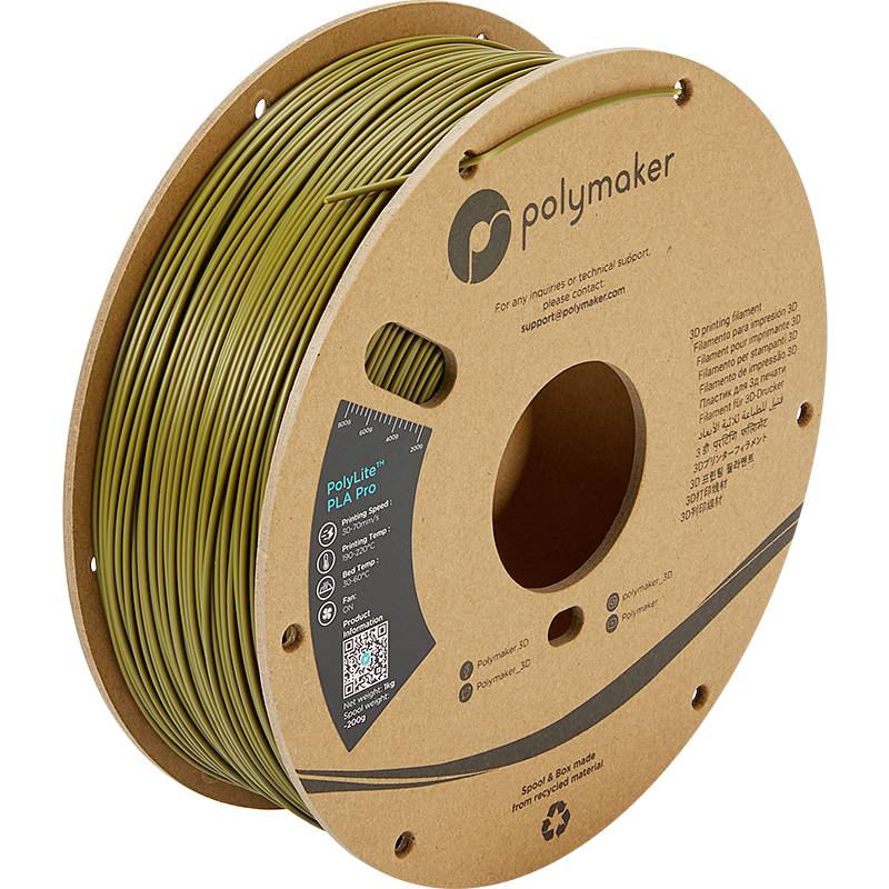 Polymaker PA07006 Filament PLA Pro hohe Steifigkeit, schlagfest 1.75mm 1000g Army Green PolyLite™ 1St.