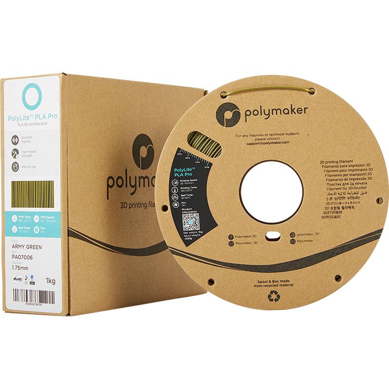 Polymaker PA07006 Filament PLA Pro hohe Steifigkeit, schlagfest 1.75mm 1000g Army Green PolyLite™ 1St.