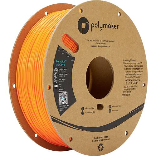 Polymaker PA07010 Filament PLA Pro hohe Steifigkeit, schlagfest 1.75 mm 1000 g Orange PolyLite™ 1 S