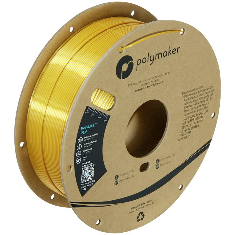 Polymaker PA03001 Silk Filament PLA-Seide Seidig glänzend 1.75mm 1000g Gold PolyLite™ 1St.