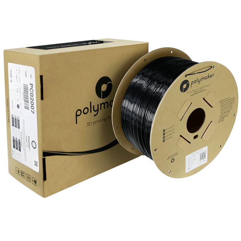 Polymaker PC02007 Filament PC (Polycarbonat) schlagfest, hitzebeständig 1.75mm 3000g Schwarz PolyMax™ 1St.