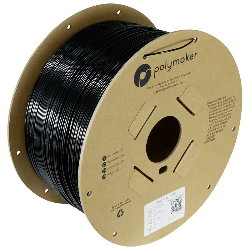 Polymaker PC02007 Filament PC (Polycarbonat) schlagfest, hitzebeständig 1.75mm 3000g Schwarz PolyMax™ 1St.