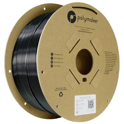 Polymaker PC02009 Filament PC (Polycarbonat) schlagfest, hitzebeständig 2.85 mm 3000 g Schwarz Poly