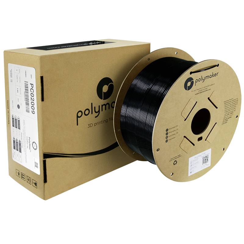 Polymaker PC02009 Filament PC (Polycarbonat) schlagfest, hitzebeständig 2.85mm 3000g Schwarz PolyMax™ 1St.