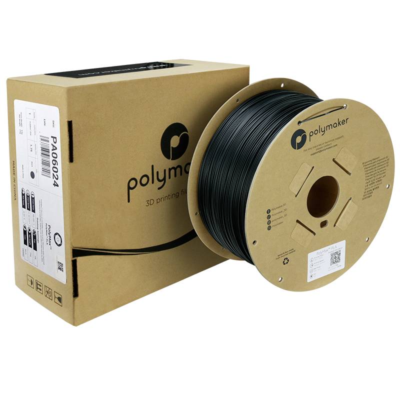 Polymaker PA06024 Filament PLA, Tough PLA schlagfest 1.75mm 3000g Schwarz PolyMax™ 1St.