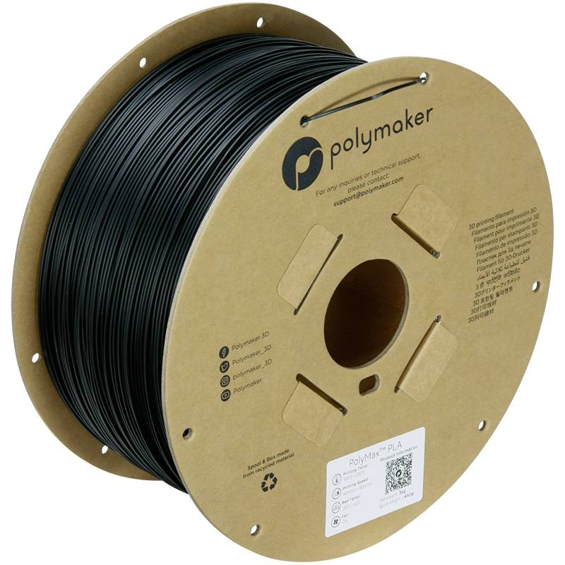 Polymaker PA06024 Filament PLA, Tough PLA schlagfest 1.75mm 3000g Schwarz PolyMax™ 1St.