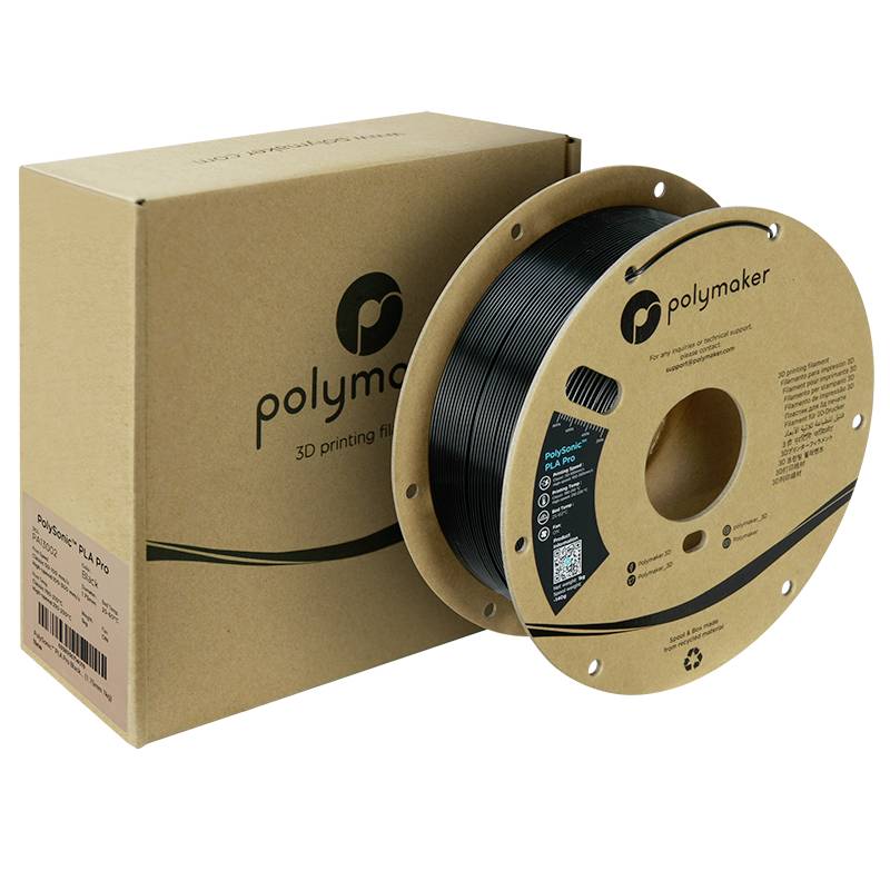 Polymaker PA13002 Filament PLA+ Highspeed Filament, schlagfest 1.75mm 1000g Schwarz PolySonic™ 1St.