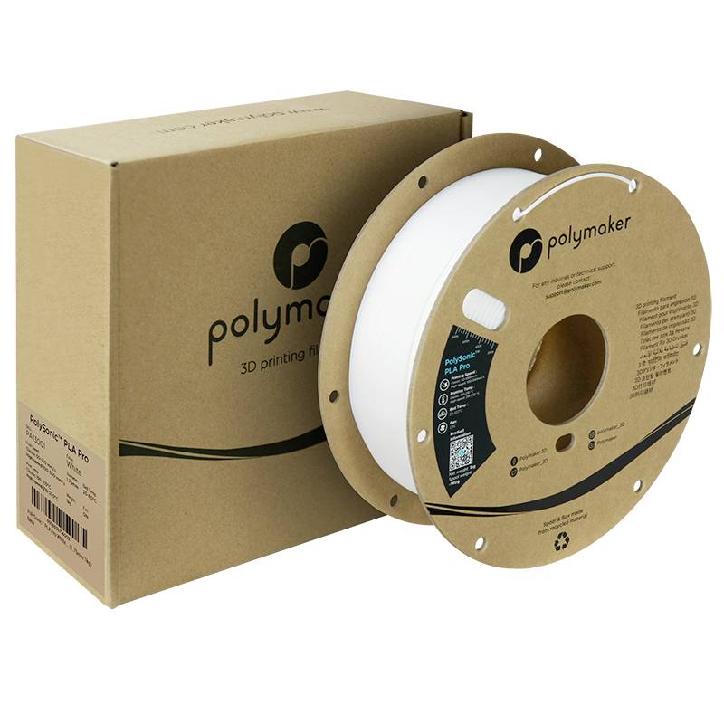 Polymaker PA13001 Filament PLA+ Highspeed Filament, schlagfest 1.75mm 1000g Weiß PolySonic™ 1St.
