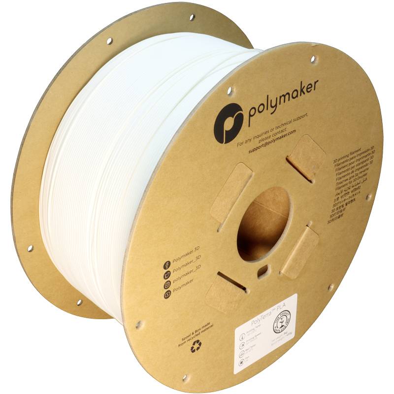 Polymaker PA04008 Regular Filament PLA geringerer Kunststoffgehalt, Matt 1.75mm 1000g Cotton White PolyTerra™ 1St.