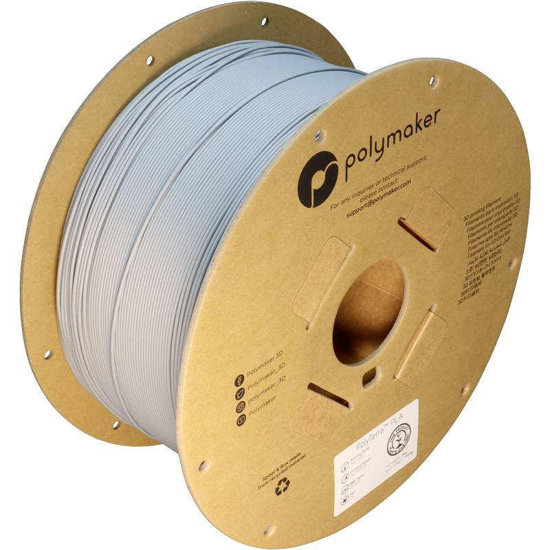 Polymaker PA04009 Regular Filament PLA geringerer Kunststoffgehalt, Matt 1.75mm 3000g Fossil Grey PolyTerra™ 1St.