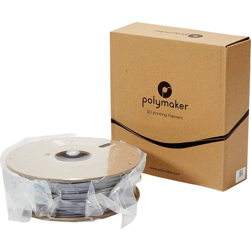 Polymaker PM70947 Regular Filament PLA+ geringerer Kunststoffgehalt, hohe Steifigkeit 1.75mm 1000g Grau PolyTerra™ 1St.