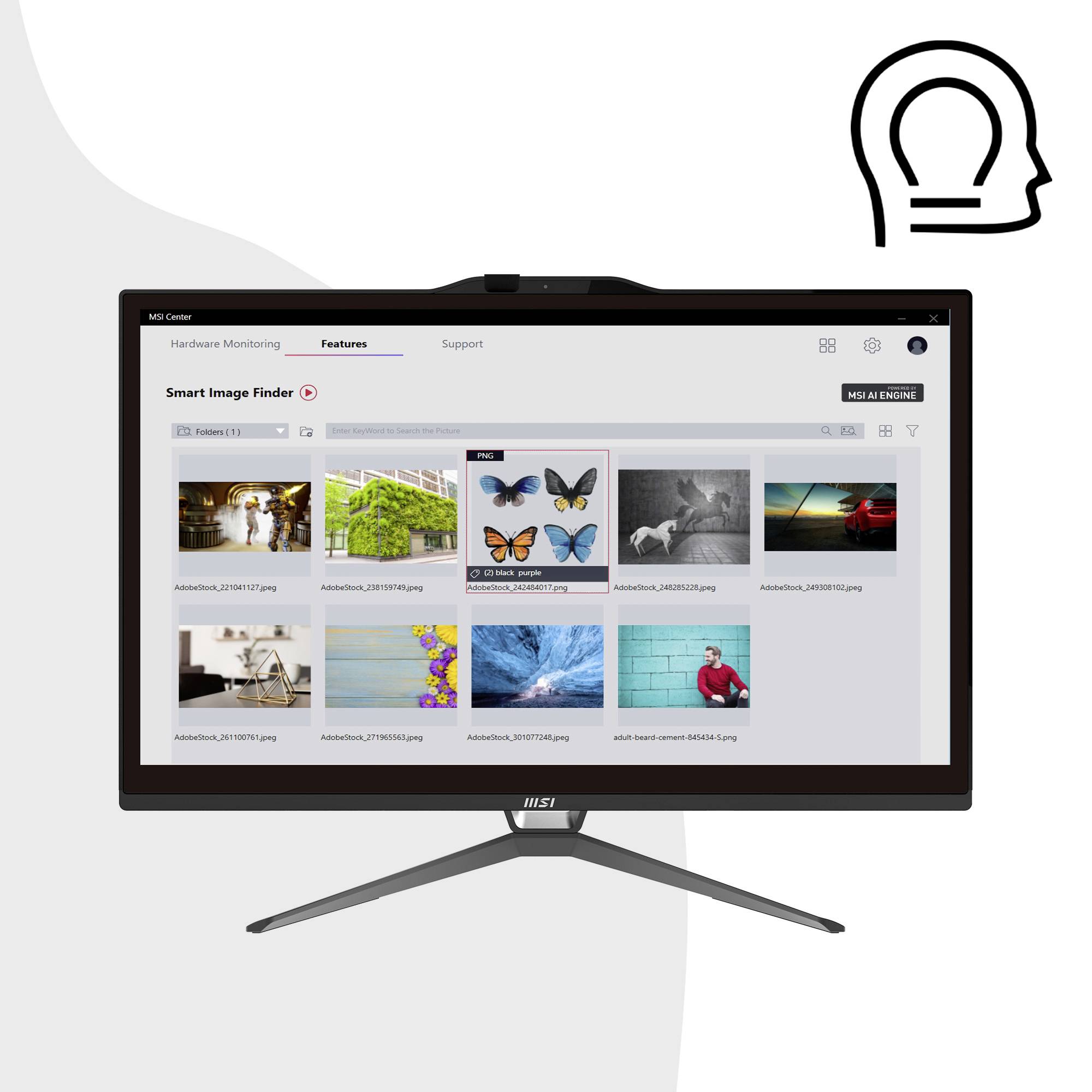 MSI All-in-One PC PRO AP222T 13M-221DE 54.6 cm (21.5 Zoll) Full HD Intel® Pentium® G7400 4 GB RAM 128 GB SSD 00AC0112-221