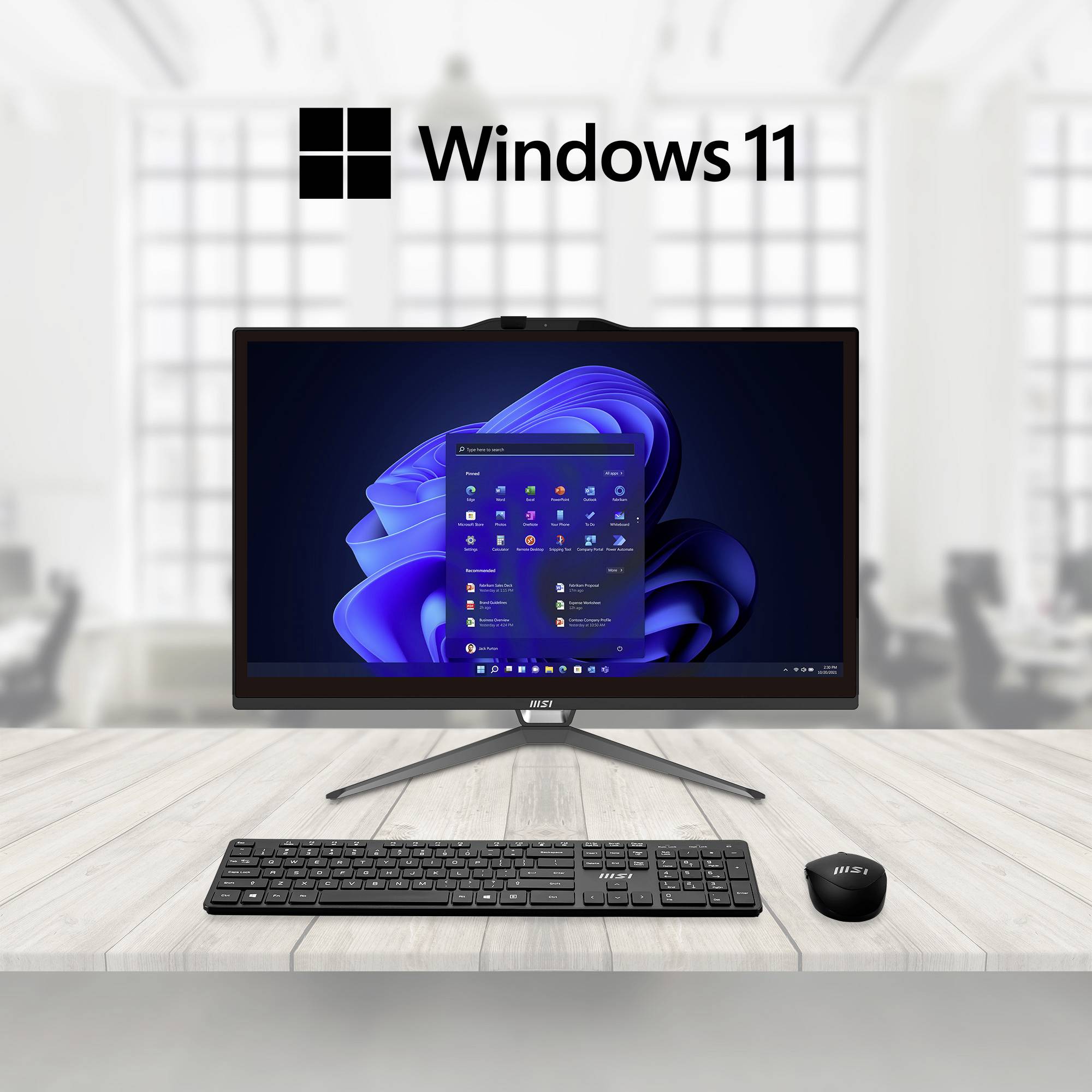 MSI All-in-One PC PRO AP222T 13M-221DE 54.6 cm (21.5 Zoll) Full HD Intel® Pentium® G7400 4 GB RAM 128 GB SSD 00AC0112-221