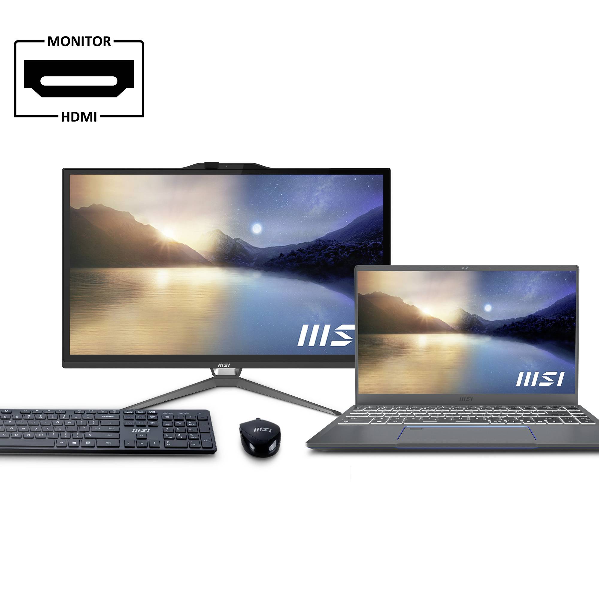 MSI All-in-One PC PRO AP222T 13M-221DE 54.6 cm (21.5 Zoll) Full HD Intel® Pentium® G7400 4 GB RAM 128 GB SSD 00AC0112-221