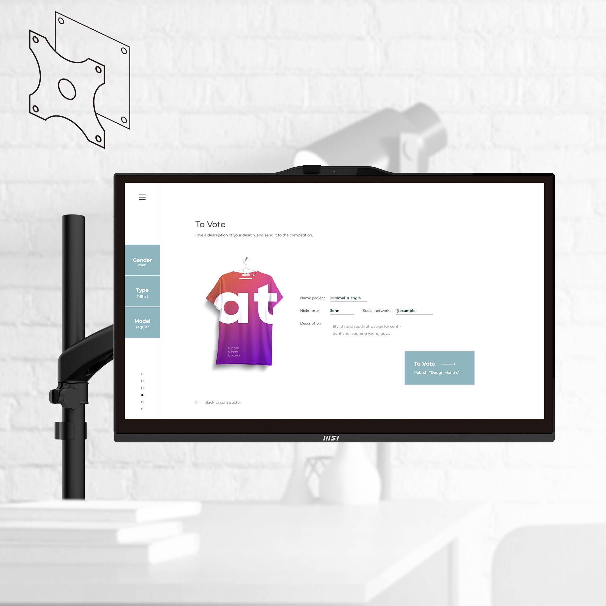 MSI All-in-One PC PRO AP222T 13M-221DE 54.6 cm (21.5 Zoll) Full HD Intel® Pentium® G7400 4 GB RAM 128 GB SSD 00AC0112-221