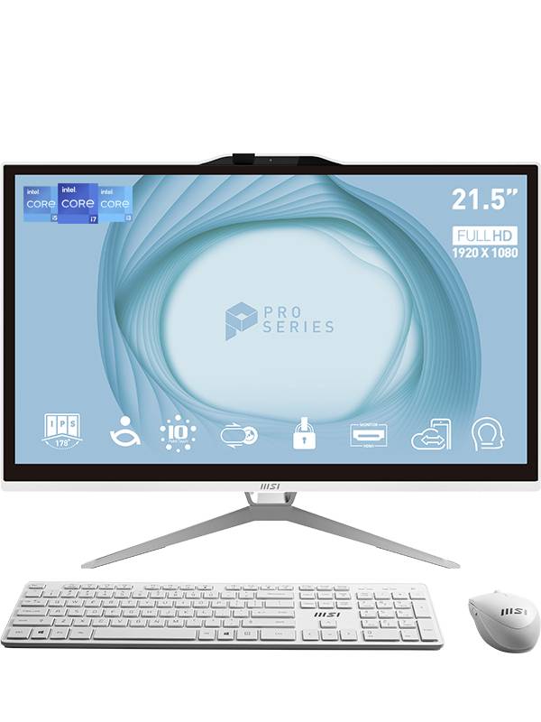 MSI All-in-One PC PRO AP222T 13M-221DE 54.6 cm (21.5 Zoll) Full HD Intel® Pentium® G7400 4 GB RAM 128 GB SSD 00AC0112-221