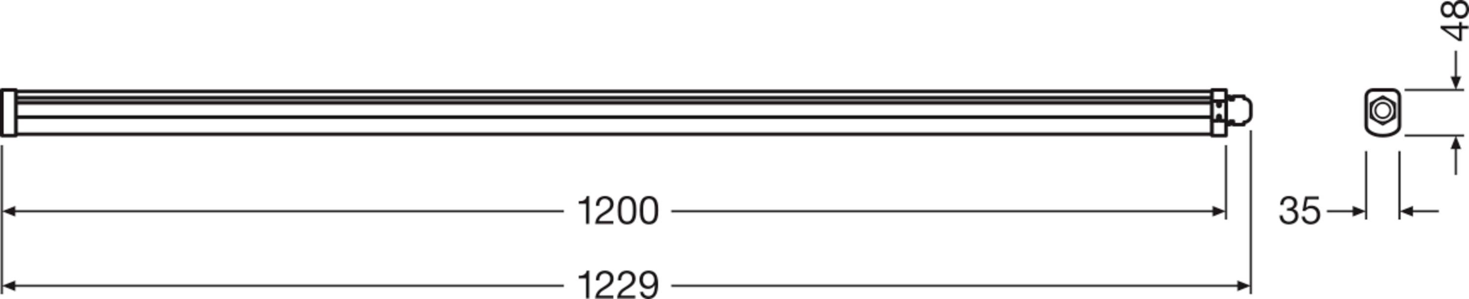 LEDVANCE DP SLIMVALUE 1200 36W-6500K IP65 LEDV LED-Feuchtraumleuchte LED 36W Kaltweiß Weiß
