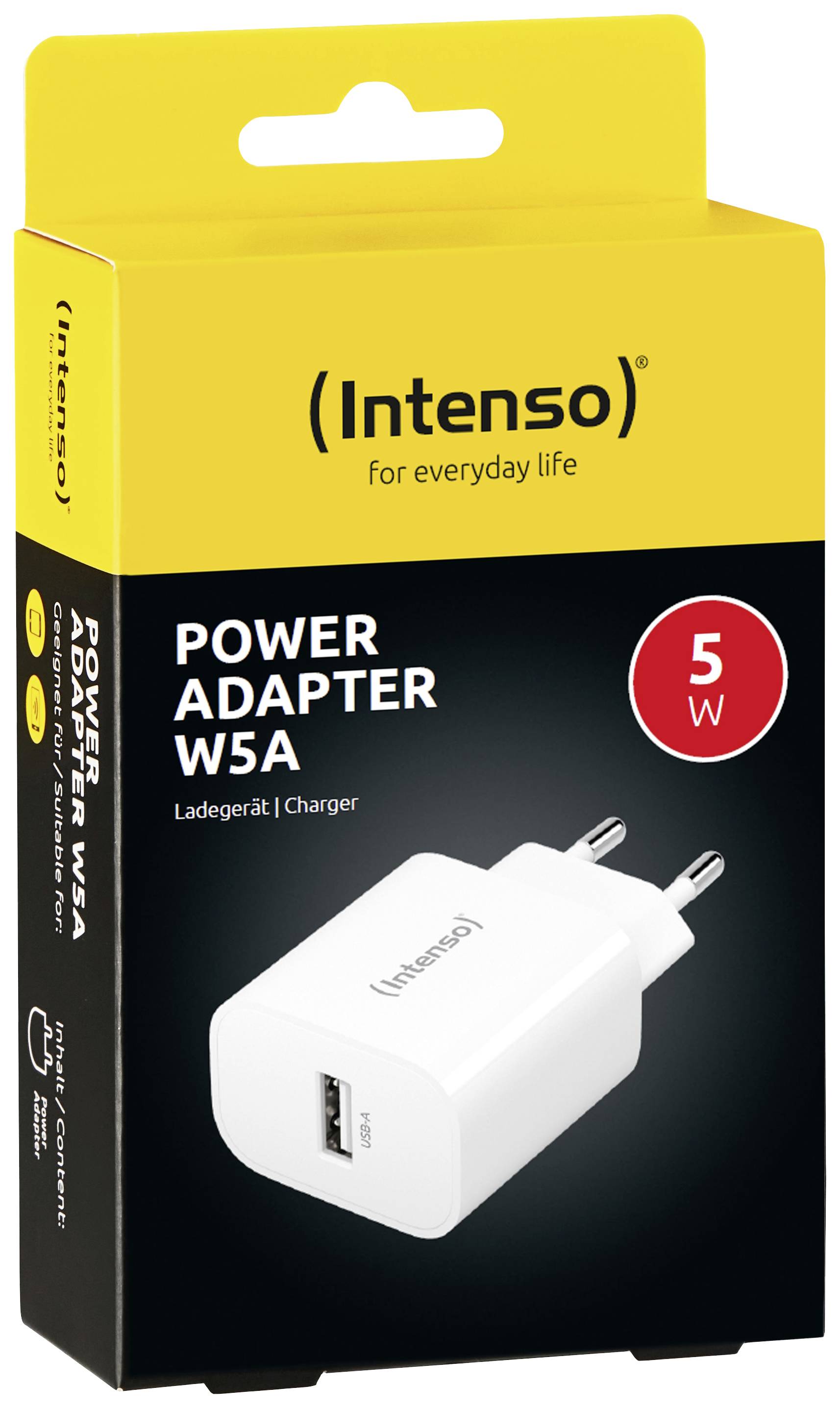 Intenso W5A USB Ladegerät 5W 1x USB-A Weiß Innenbereich