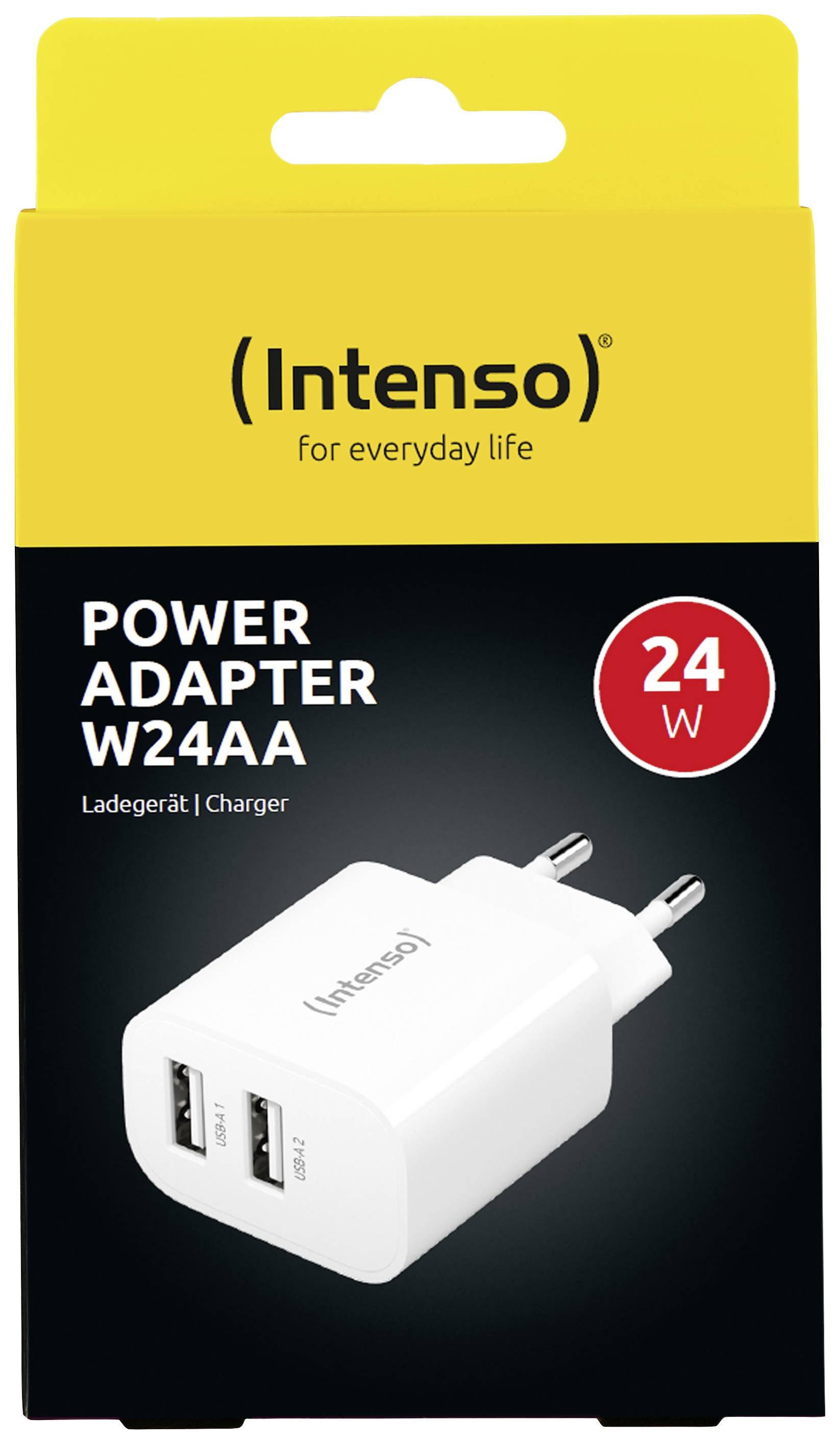 Intenso W24AA USB Ladegerät 24W 2x USB-A Weiß Innenbereich