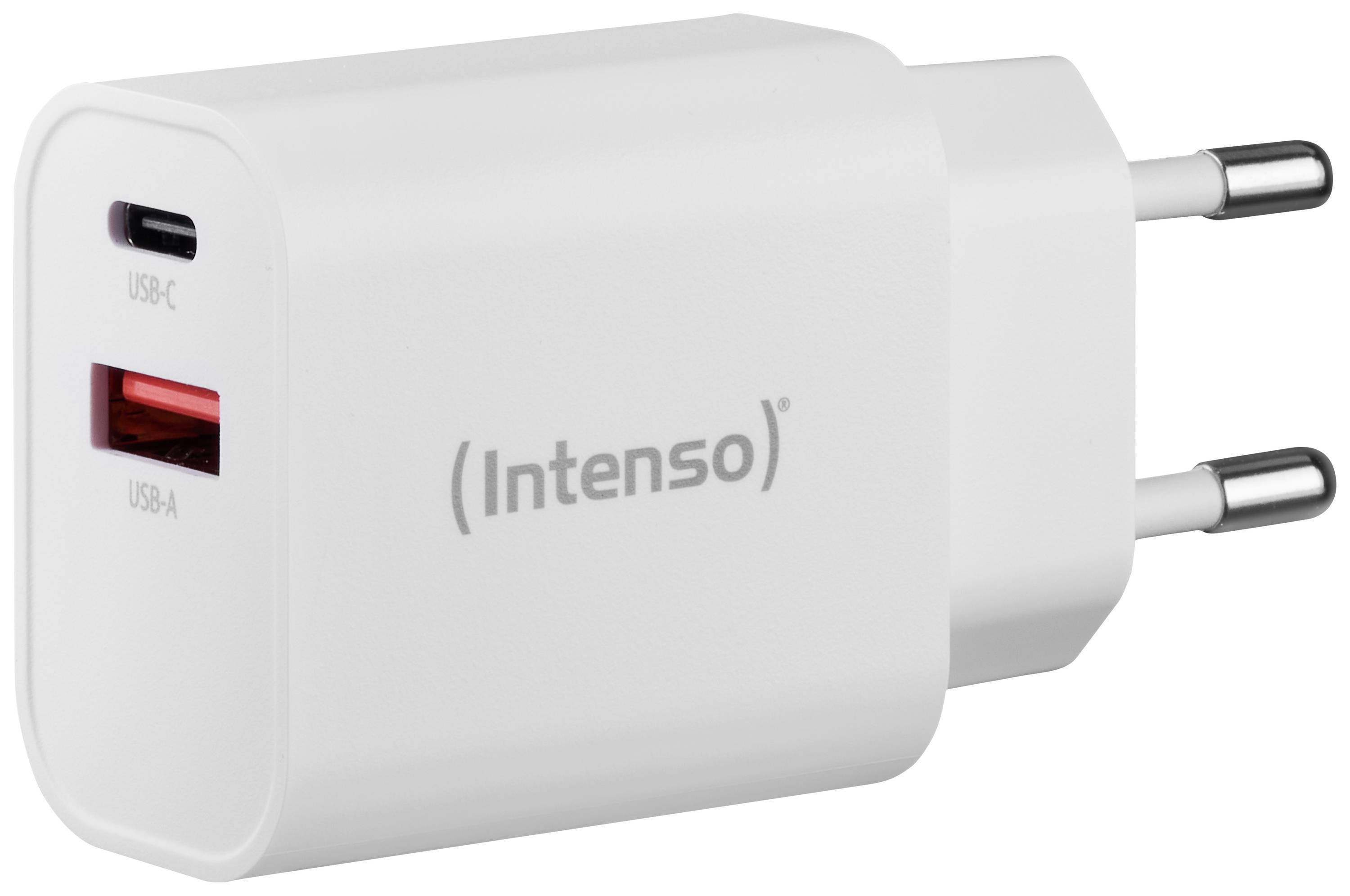 Intenso W30AC USB Ladegerät 30W 1x USB-A, 1x USB-C® Weiß Innenbereich USB Power Delivery (USB-PD)