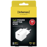 Intenso GaN USB Ladegerät 30W 1x USB-C® Weiß Innenbereich GaN, USB Power Delivery (USB-PD) Intenso GaN USB Ladegerät 30W 1x USB-C® Weiß Innenbereich GaN, USB Power Delivery (USB-PD)