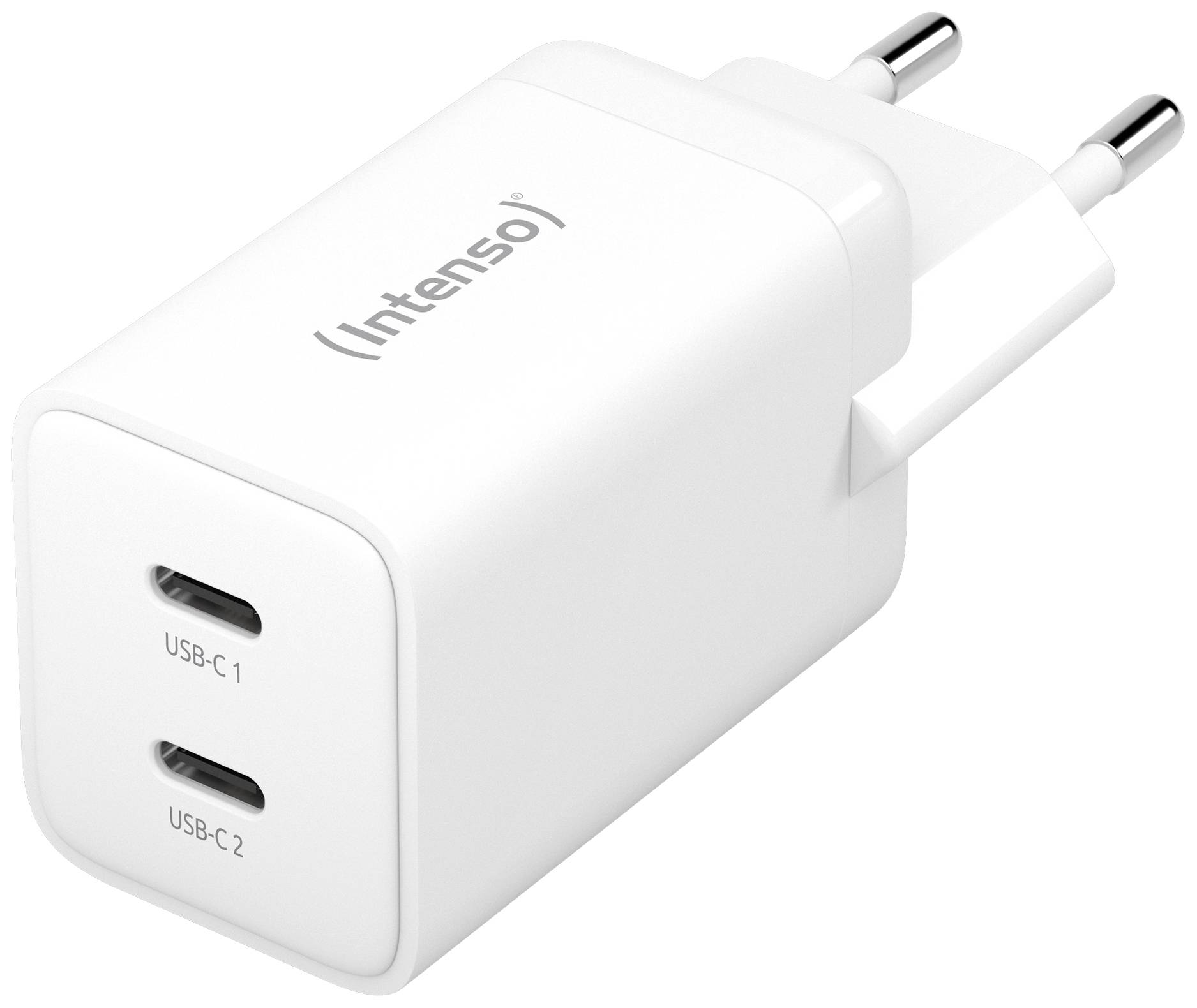 Intenso W40CC GaN USB Ladegerät 40 W 2x USB-C® Weiß Innenbereich GaN, USB Power Delivery (USB-PD)