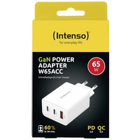 Intenso W65ACC GaN USB Ladegerät 65W 1x USB-A, 2x USB-C® USB PD Weiß Innenbereich GaN, USB Power Delivery (USB-PD) Intenso W65ACC GaN USB Ladegerät 65W 1x USB-A, 2x USB-C® USB PD Weiß Innenbereich GaN, USB Power Delivery (USB-PD)