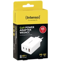 Intenso W65ACC GaN USB Ladegerät 65W 1x USB-A, 2x USB-C® USB PD Weiß Innenbereich GaN, USB Power Delivery (USB-PD) Intenso W65ACC GaN USB Ladegerät 65W 1x USB-A, 2x USB-C® USB PD Weiß Innenbereich GaN, USB Power Delivery (USB-PD)