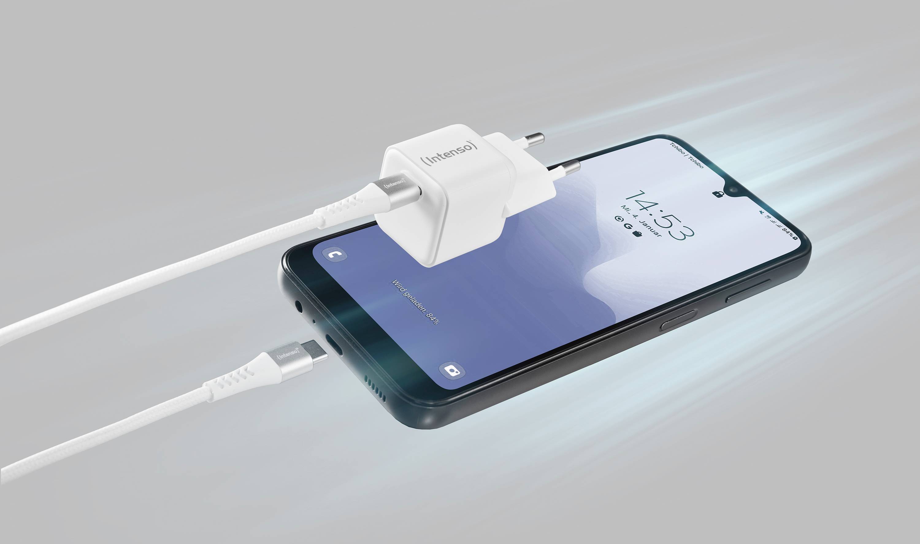 Intenso W30C + C315C USB Ladegerät USB-C® Weiß Innenbereich GaN, USB Power Delivery (USB-PD)