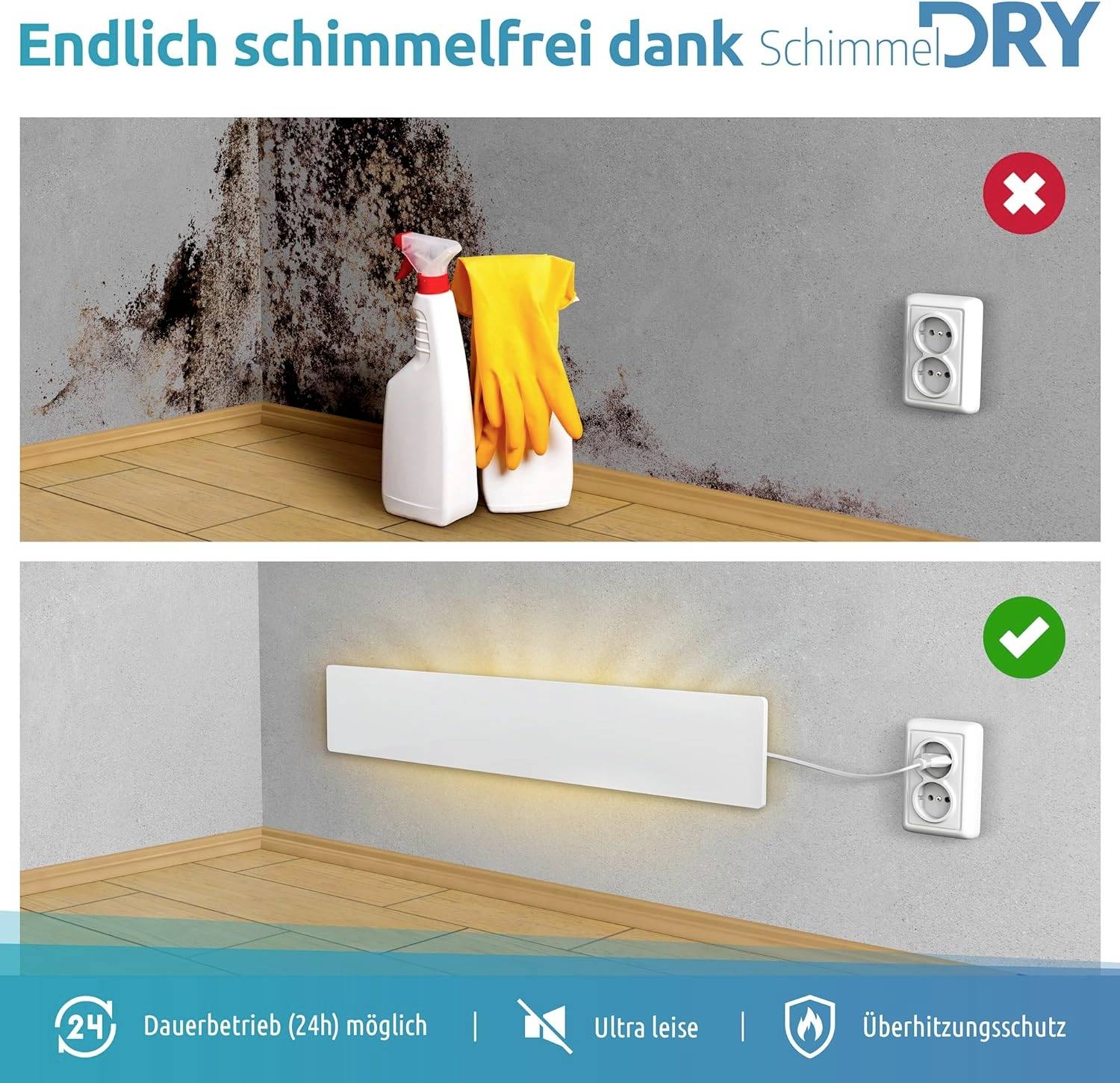 Schimmel-DRY EDH-WHI-SDRY-M2 Wandentfeuchter/Schimmelentferner Weiß