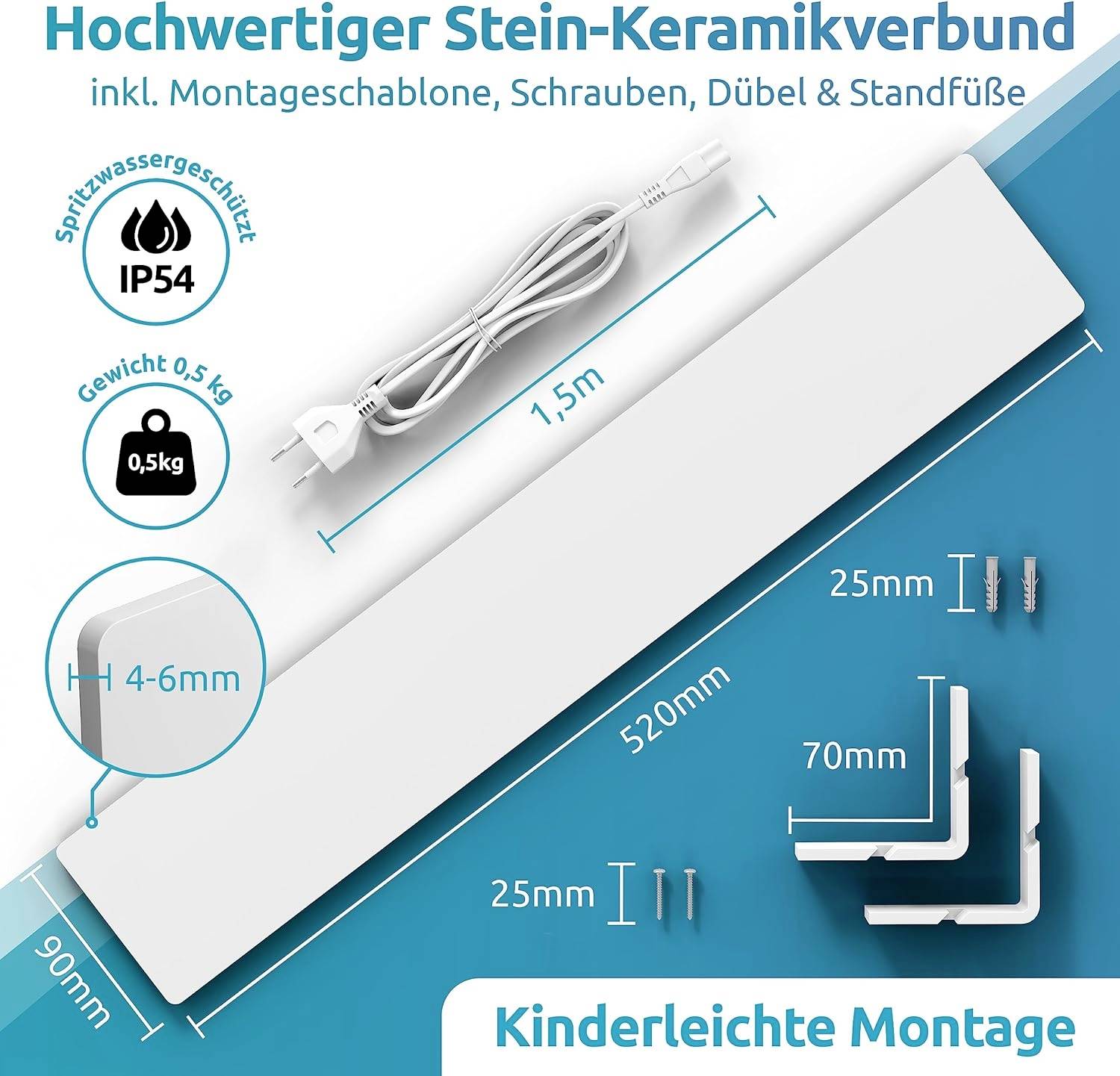 Schimmel-DRY EDH-WHI-SDRY-M1 Wandentfeuchter/Schimmelentferner Weiß