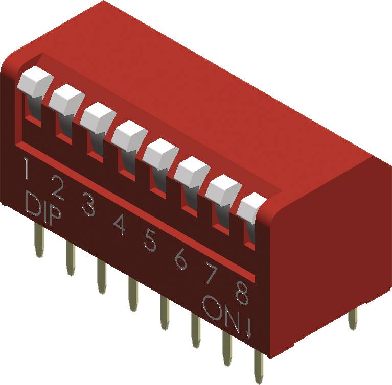 Diptronics NDP-12V DIP-Schalter Polzahl 12 Piano-Type