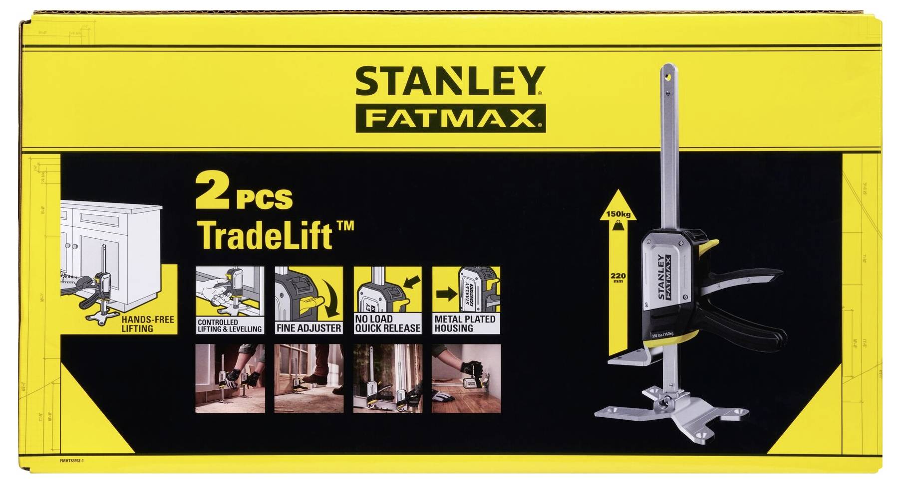 STANLEY FMHT83552-1 Einhand-Montagewerkzeug Tradelift Set Tragkraft (max.) 150kg Inhalt 2St.