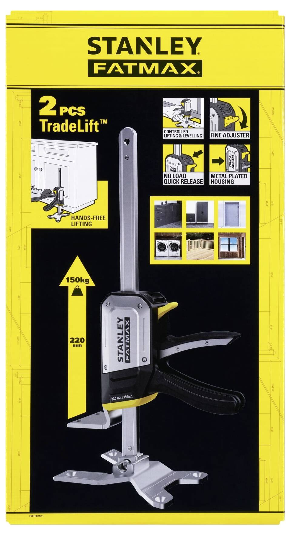STANLEY FMHT83552-1 Einhand-Montagewerkzeug Tradelift Set Tragkraft (max.) 150kg Inhalt 2St.