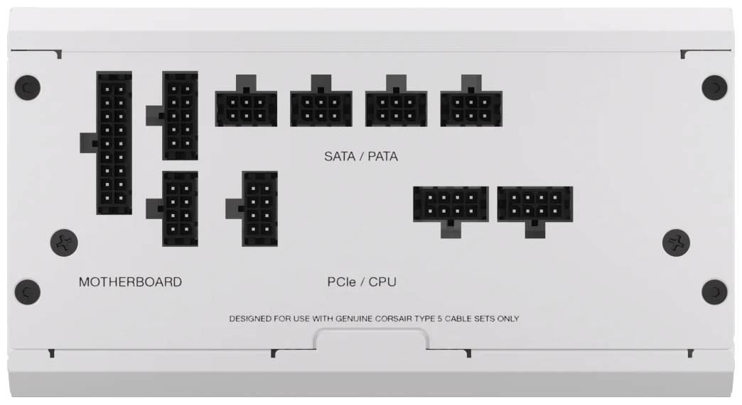 Netzteilanschlussfeld mit verschiedenen Ports für 'Motherboard', 'SATA/PATA' und 'PCIe/CPU'.