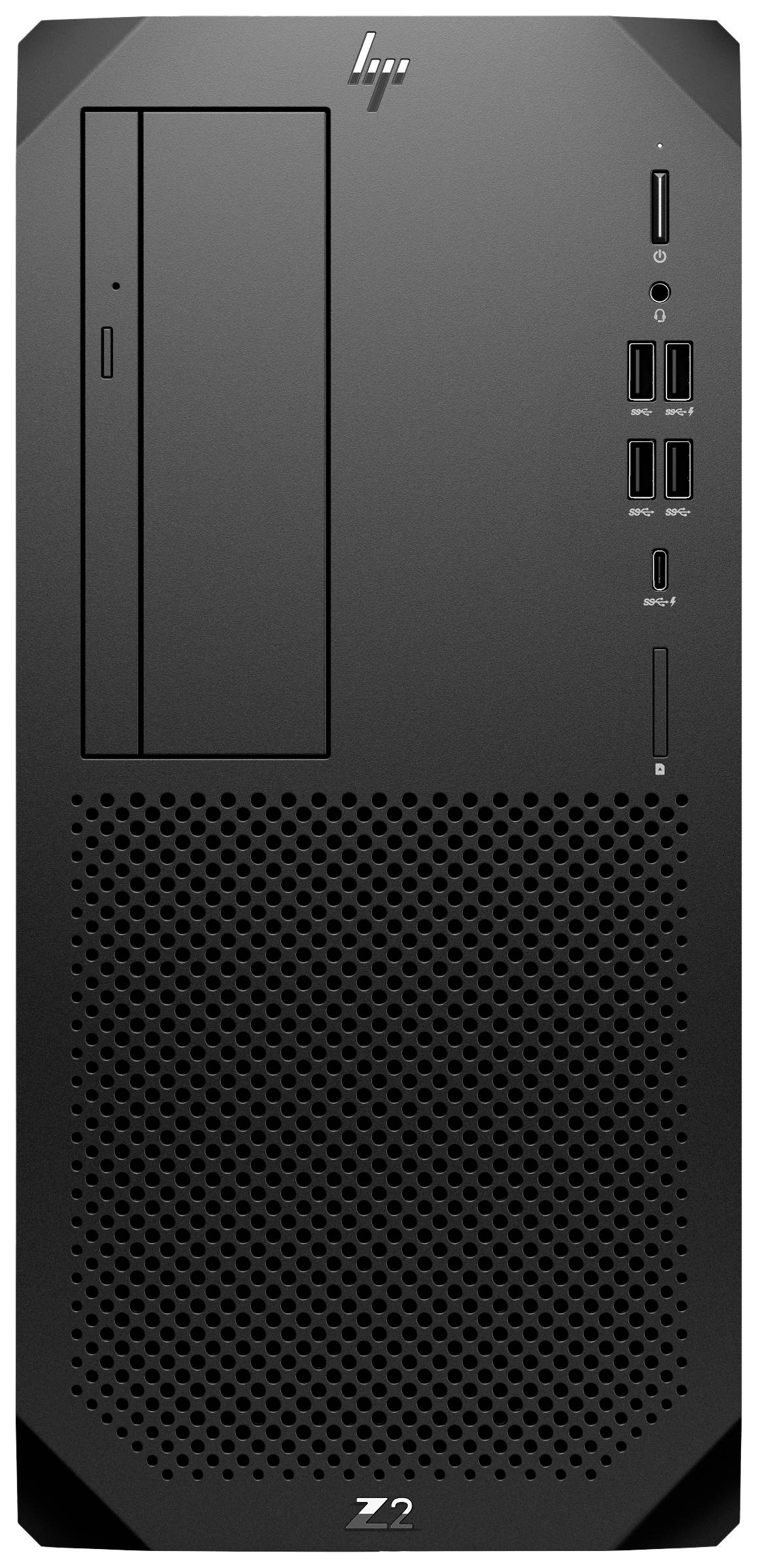 Schwarz-graues Computergehäuse mit Laufwerk und mehreren USB-Anschlüssen an der Vorderseite. Logo und Lüftungsschlitze sichtbar.