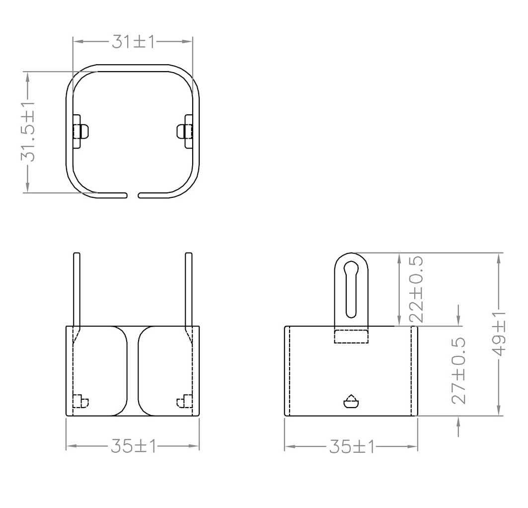 TRU COMPONENTS Modularer Kabelhalter TC-12533288 ABS Kunststoff Schwarz 35mm Inhalt: 15St.