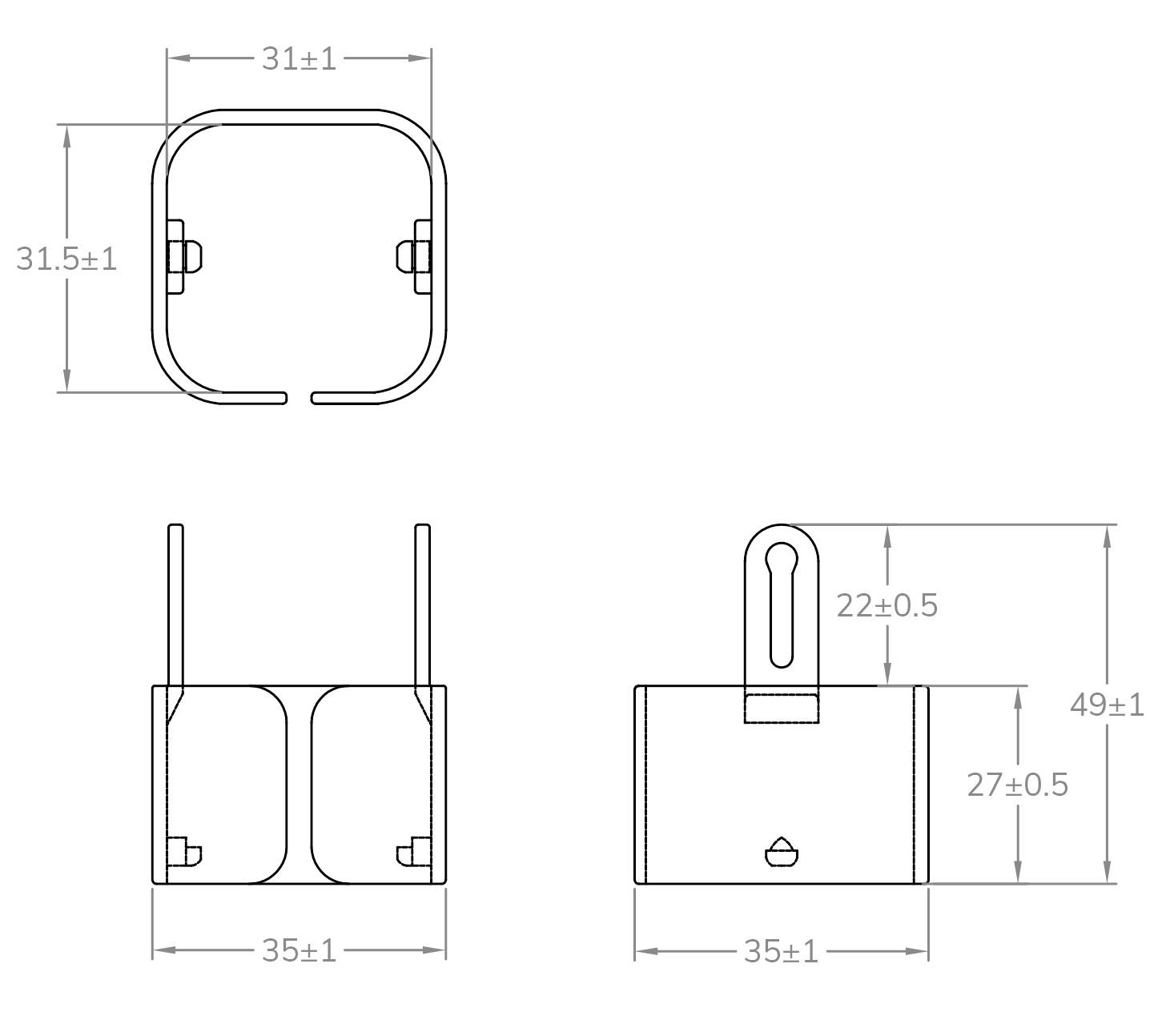 TRU COMPONENTS Modularer Kabelhalter TC-12533292 ABS Kunststoff Weiß 35mm Inhalt: 15St.