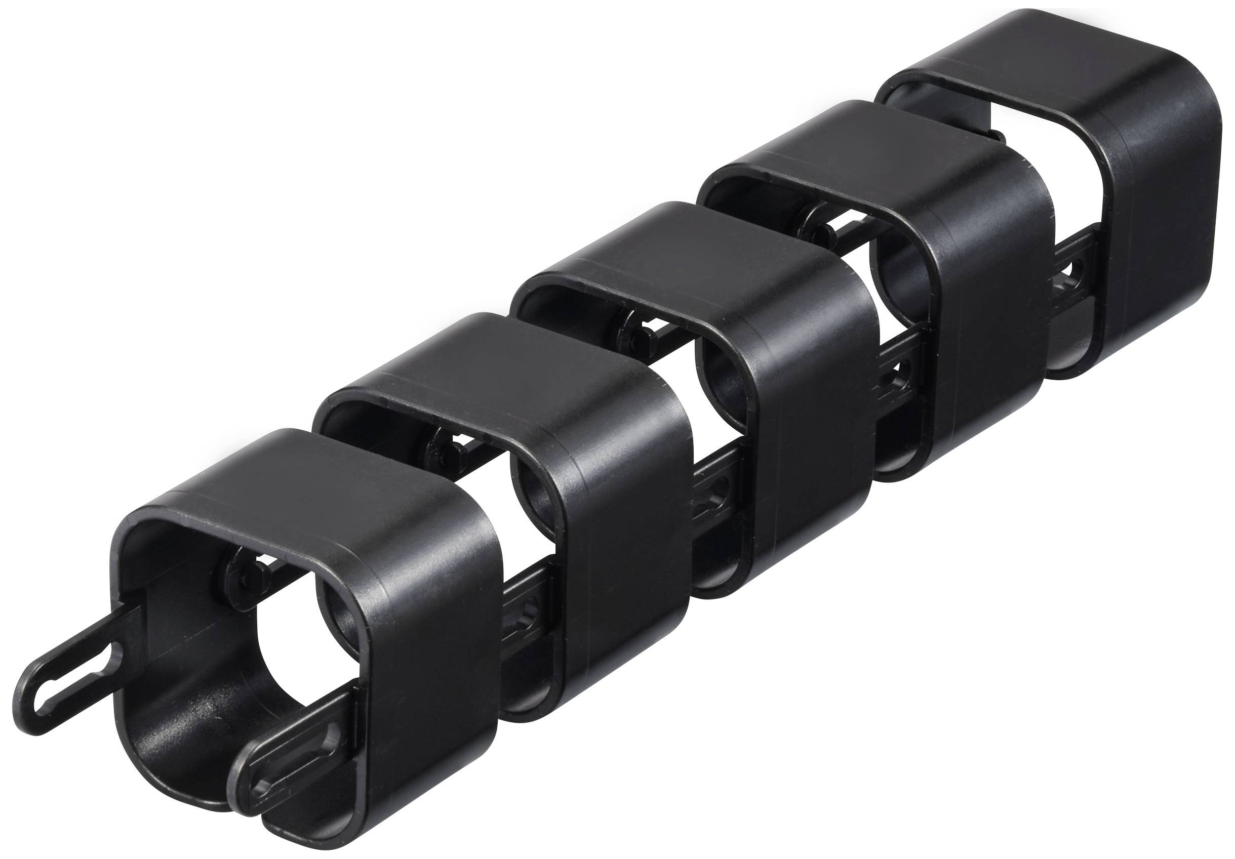 TRU COMPONENTS Modularer Kabelhalter TC-12533296 ABS Kunststoff Schwarz 40mm Inhalt: 15St.